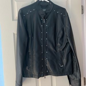 Studded leather jacket